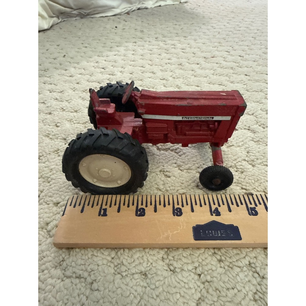 Vintage International Harvester Diecast Toy Tractor Red Farm Vehicle 5 Inch